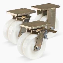 Doppel-Lenkrollen und Bockrollen mit Polyamid-Rädern