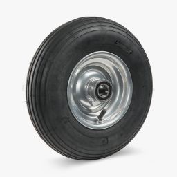 Roues à pneumatique gonflable – Jantes à disque en tôle d’acier.