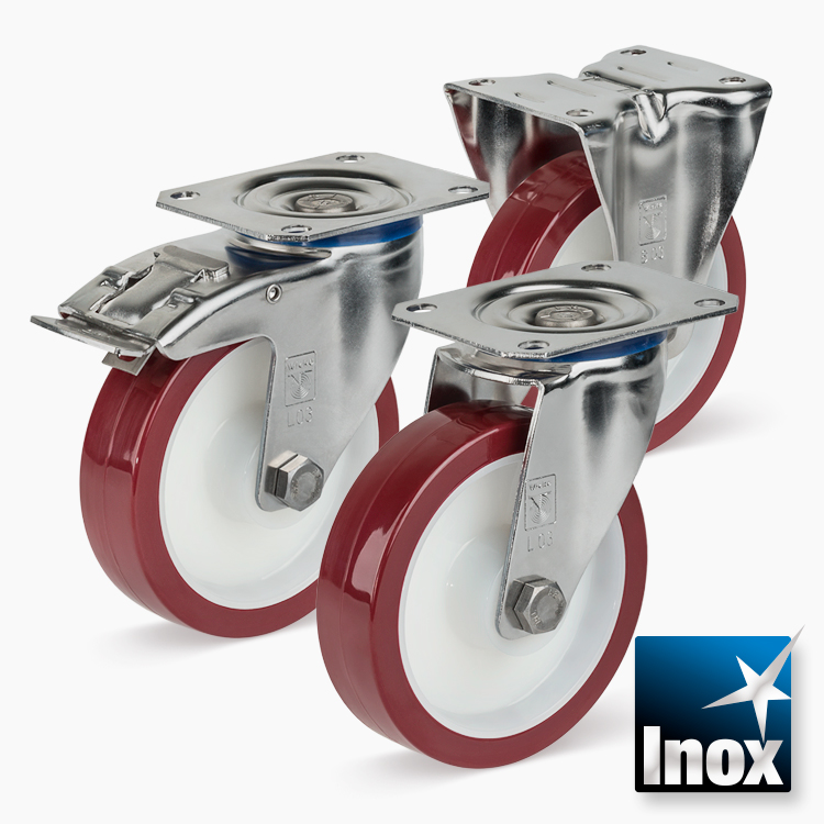Wicke-Rollen – Thermoplastische Polyurethane Räder – INOX